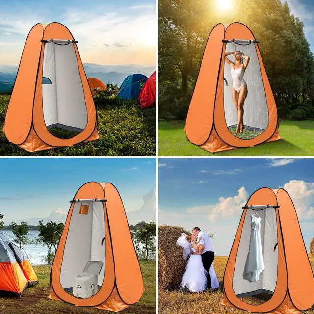 Alt view image 3 of 7 - Anngrowy Pop Up Privacy Shower Tent - Portable Outdoor Camping Bathroom Toilet Changing Dressing Room - UPF40+ Waterproof