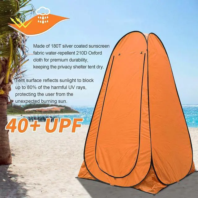 Alt view image 4 of 7 - Anngrowy Pop Up Privacy Shower Tent - Portable Outdoor Camping Bathroom Toilet Changing Dressing Room - UPF40+ Waterproof