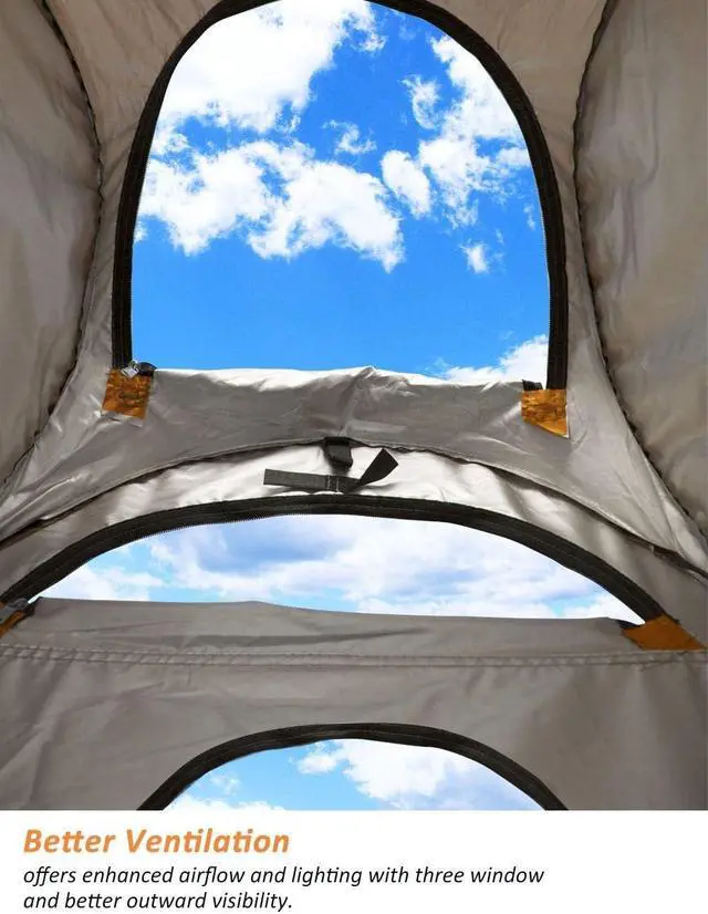 Alt view image 5 of 7 - Anngrowy Pop Up Privacy Shower Tent - Portable Outdoor Camping Bathroom Toilet Changing Dressing Room - UPF40+ Waterproof