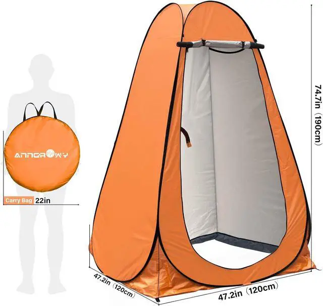 Alt view image 6 of 7 - Anngrowy Pop Up Privacy Shower Tent - Portable Outdoor Camping Bathroom Toilet Changing Dressing Room - UPF40+ Waterproof