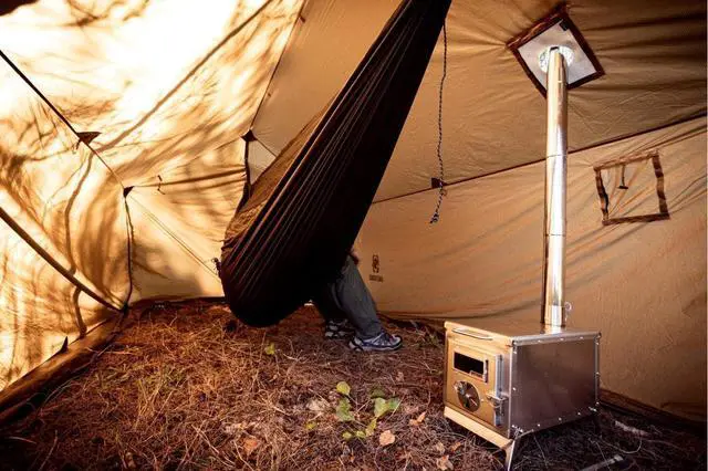 Alt view image 2 of 7 - OneTigris Tiger Roar Tent Stove, Portable Wood Burning for Winter Camping Hunting and Outdoor Cooking, Pipes Included