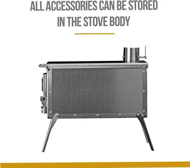 Alt view image 6 of 7 - OneTigris Tiger Roar Tent Stove, Portable Wood Burning for Winter Camping Hunting and Outdoor Cooking, Pipes Included