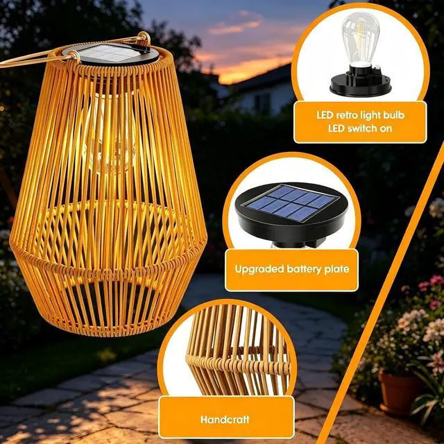 Alt view image 2 of 7 - Solar Lanterns Outdoor Waterproof, KagoLing Solar Lanterns Outdoor Gifts for Women Mom Grandma Hanging Solar Lights Outdoor Garden Decor for Outside, Yard, Patio, Porch, Trees, Pathway, Lawn, 2 Pack