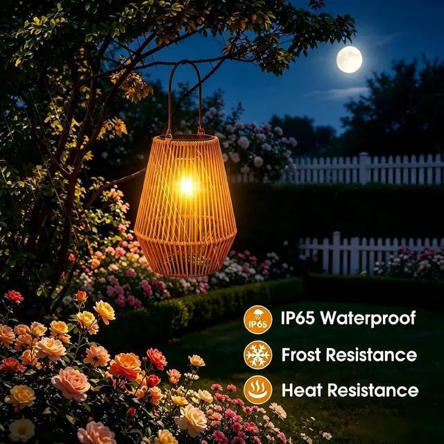 Alt view image 3 of 7 - Solar Lanterns Outdoor Waterproof, KagoLing Solar Lanterns Outdoor Gifts for Women Mom Grandma Hanging Solar Lights Outdoor Garden Decor for Outside, Yard, Patio, Porch, Trees, Pathway, Lawn, 2 Pack