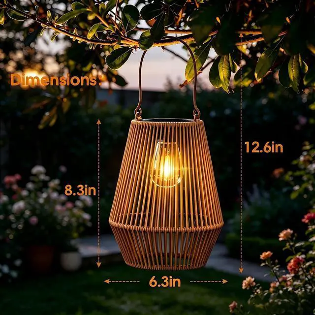 Alt view image 6 of 7 - Solar Lanterns Outdoor Waterproof, KagoLing Solar Lanterns Outdoor Gifts for Women Mom Grandma Hanging Solar Lights Outdoor Garden Decor for Outside, Yard, Patio, Porch, Trees, Pathway, Lawn, 2 Pack