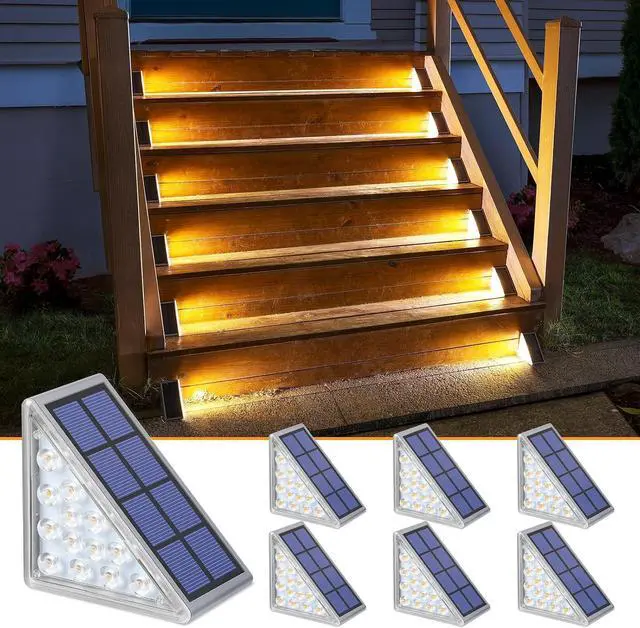 Main image of NIORSUN Solar Step Lights,6 Pack Warm White Solar Stair Lights Outdoor Waterproof IP67 Auto On Off,Solar Lights for Steps,Stair,Patio,Yard,Porch,Front Door,Sidewalk,Deck Decor