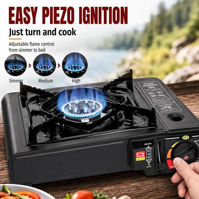 Alt view image 4 of 7 - SHINESTAR 7800 BTU Dual Fuel Camping Stove, Propane Portable Gas Stove