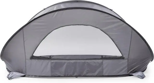 Alt view image 2 of 7 - PICNIC TIME Manta Portable Beach Tent, Fully-Assembled Pop Up Tent, Beach Shade and Sun Shelter, Instant Outdoor Shade with Carrying Bag for Outdoors and UPF50+ UV Protection (Gray with Black Accents)