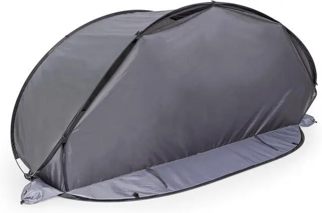 Alt view image 4 of 7 - PICNIC TIME Manta Portable Beach Tent, Fully-Assembled Pop Up Tent, Beach Shade and Sun Shelter, Instant Outdoor Shade with Carrying Bag for Outdoors and UPF50+ UV Protection (Gray with Black Accents)