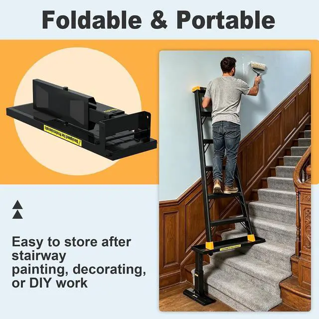 Alt view image 5 of 7 - Foldable Ladder Levelers for Stairs Heavy Duty Ladder Extender
