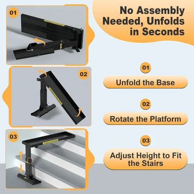 Alt view image 6 of 7 - Foldable Ladder Levelers for Stairs Heavy Duty Ladder Extender