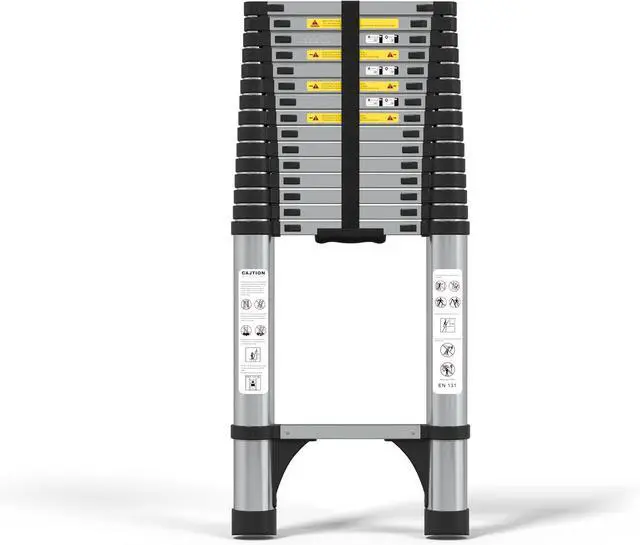 Main image of JADDUO Telescoping Ladder, 20.3 FT, Rectangular, Heavy Duty, Silver