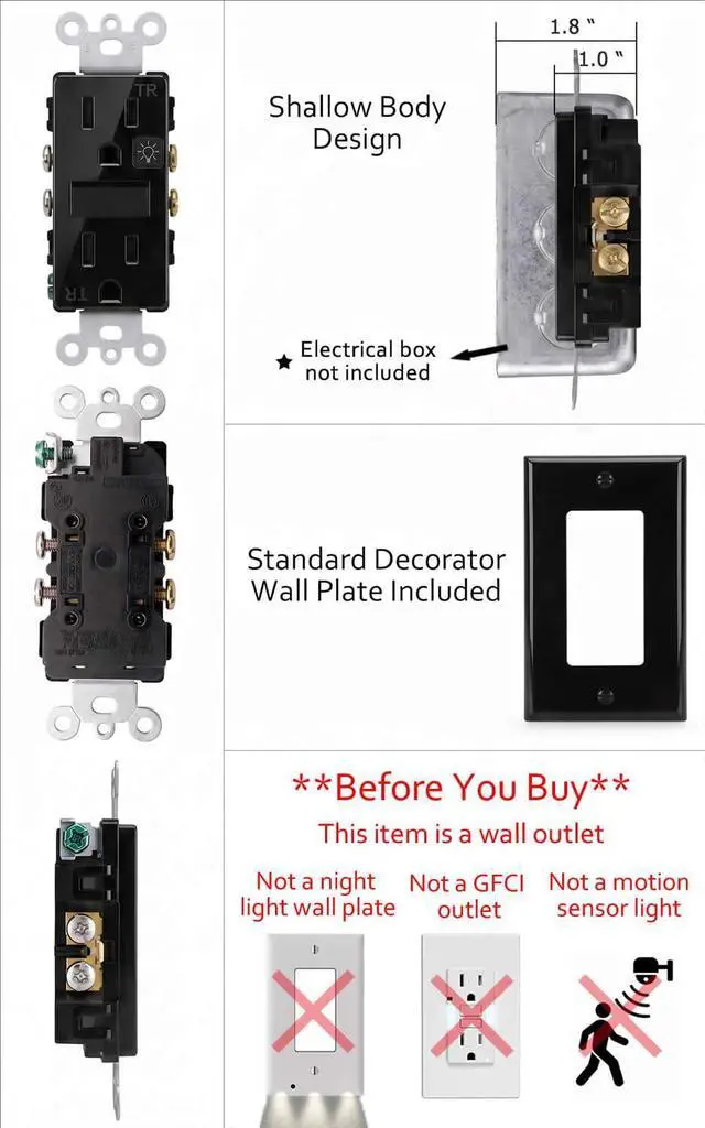 Alt view image 3 of 7 - SOZULAMP 4-Pack Night Light Wall Outlet, Touch & Dusk-to-Dawn Sensors