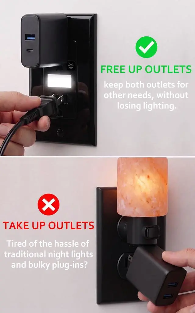 Alt view image 5 of 7 - SOZULAMP 4-Pack Night Light Wall Outlet, Touch & Dusk-to-Dawn Sensors