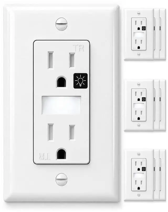 Main image of SOZULAMP 10-Pack Night Light Wall Outlet, Touch & Dusk-to-Dawn Sensors