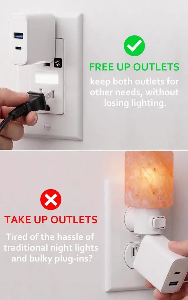 Alt view image 3 of 7 - SOZULAMP 10-Pack Night Light Wall Outlet, Touch & Dusk-to-Dawn Sensors
