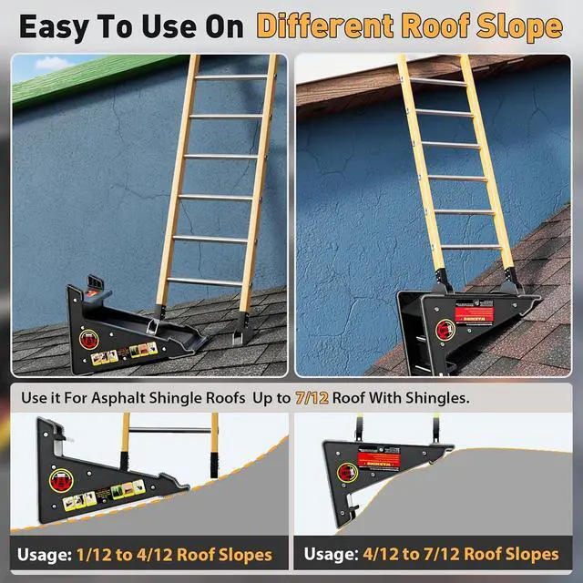 Alt view image 7 of 7 - Ladder Leveler,Roof Leveler Tool, Ladder Stabilizer,Roof Leveling Tool,Stable Platform for Uneven Surface