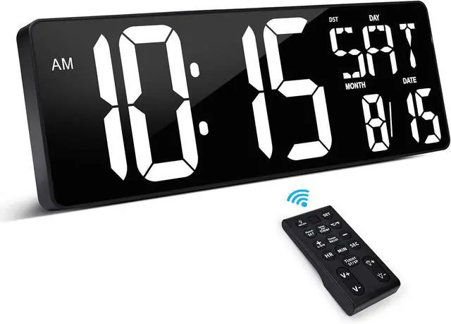 Main image of XREXS 17.2 Inch Large Digital Wall Clock with Remote Control