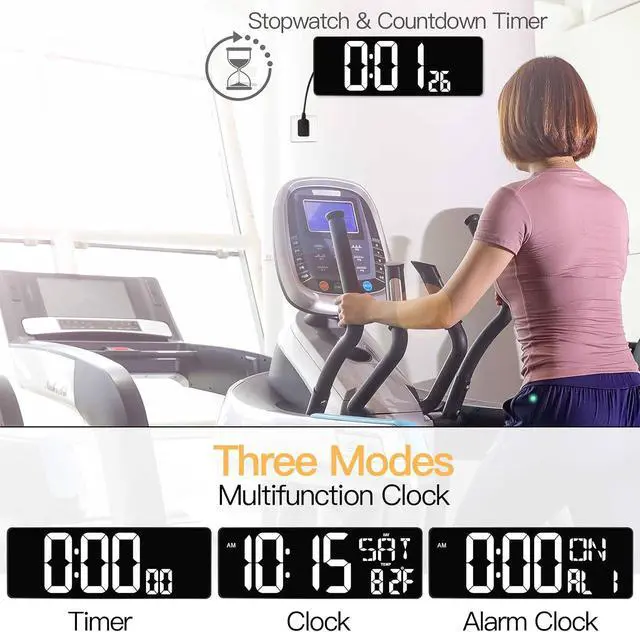 Alt view image 4 of 7 - XREXS 17.2 Inch Large Digital Wall Clock with Remote Control