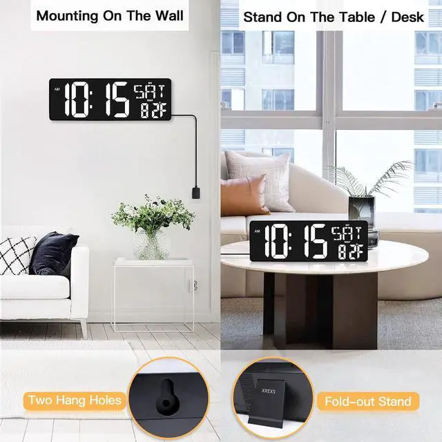 Alt view image 6 of 7 - XREXS 17.2 Inch Large Digital Wall Clock with Remote Control