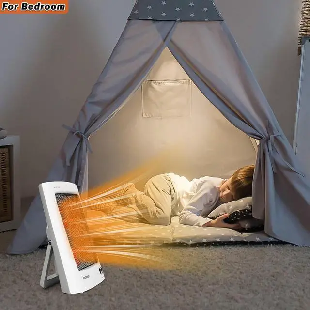 Alt view image 6 of 7 - Radiant Space Heater, Portable Electric Heater, Infrared Heaters for Indoor Use, Halogen Heater for Garage Office, Foldable Holder, Overheat and Tip-over Protection, ETL Listed