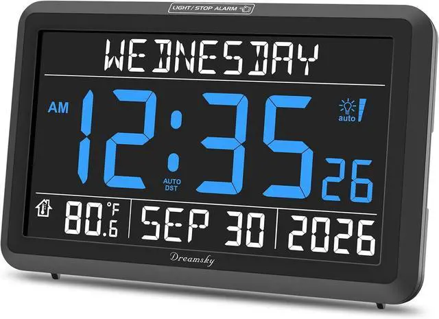 Main image of DreamSky Digital Clock with Date and Day of Week with Battery Backup