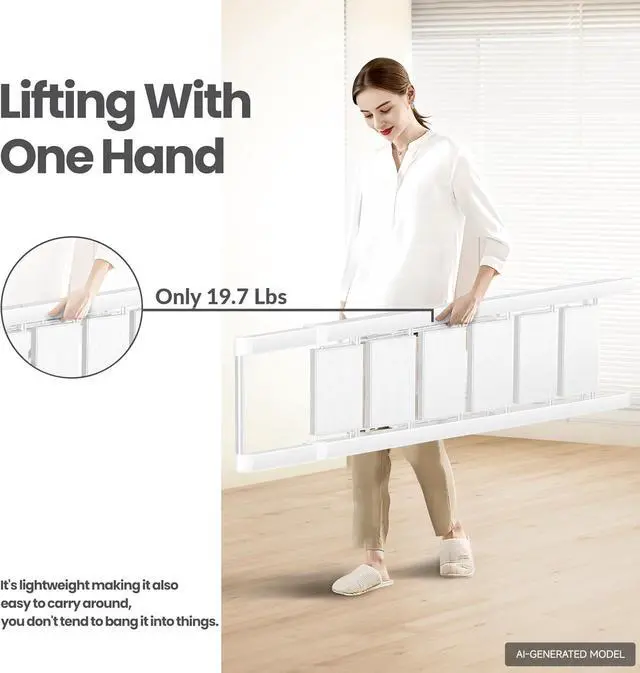 Alt view image 6 of 7 - SOLADDER 6 Step Ladder, Folding Step Stool, Lightweight Stepladder, White