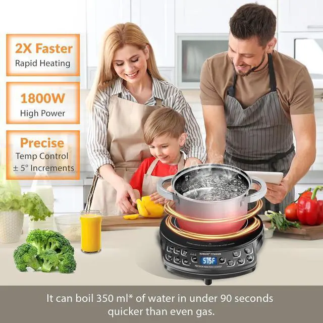 Alt view image 4 of 7 - Nuwave Induction Cooktop, Improved Hot Plate with Digital Probe