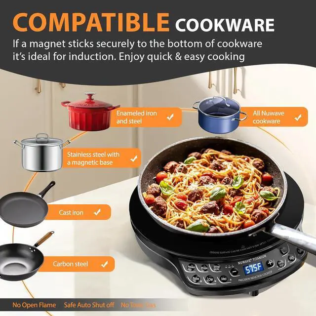 Alt view image 6 of 7 - Nuwave Induction Cooktop, Improved Hot Plate with Digital Probe