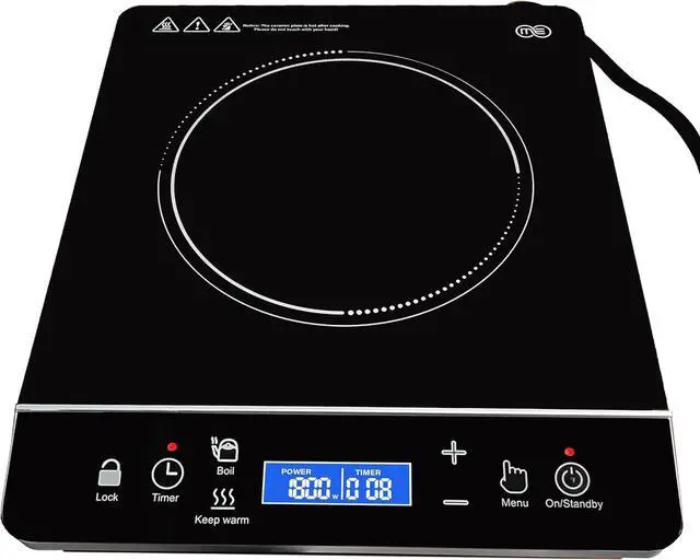 Main image of OMEO Portable Induction Cooktop Hot Plate Countertop Burner 1800 Watts Induction Burner with LCD Sensor Touch, LED Display, 10 Temperature Levels, Child Safety Lock, Auto Shutoff Function