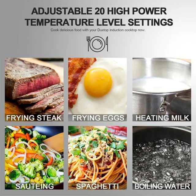 Alt view image 5 of 7 - Duxtop 1800W Portable Induction Cooktop Countertop Burner, Black 9100MC