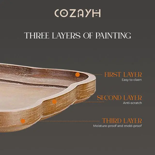 Alt view image 6 of 7 - COZAYH Rustic Farmhouse Cottagecore Coffee Table, Natural Tray Top Sofa Table for Family, Dining or Living Room, Small Spaces, Handcrafted Finish, Modern