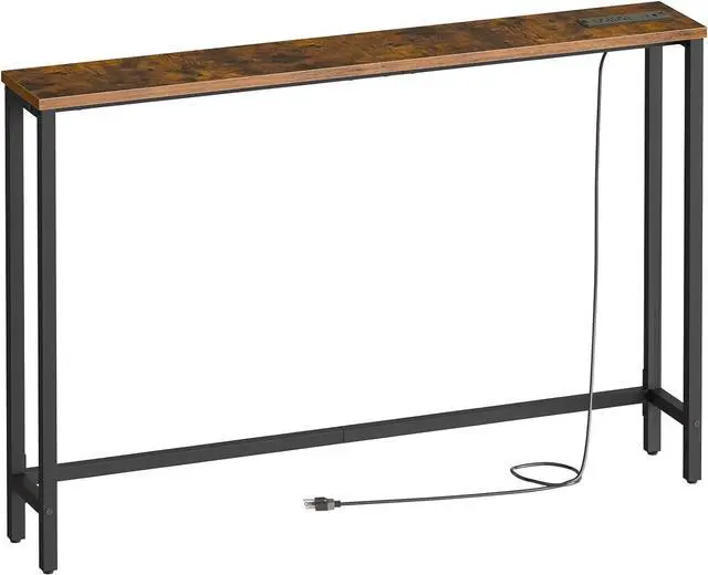 Main image of HOOBRO 47.2" Narrow Console Table with Power Outlet, Behind Couch Table