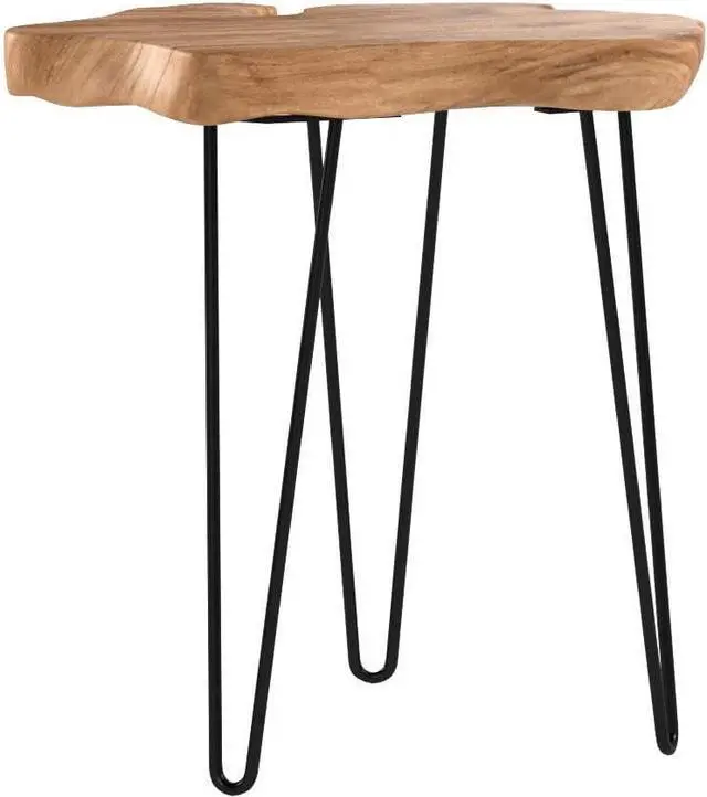 Alt view image 5 of 7 - WELLAND Live Edge Cedar End Table with Hairpin Legs, 20.5" H