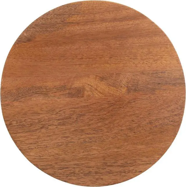 Alt view image 7 of 7 - Kate and Laurel Dahl Wooden Round Drink Table; 8 x 23; Walnut Brown; Mid-Century Modern Circle Wood Accent Pedestal Table for Living Room Plant Stand or Small Bedroom Nightstand