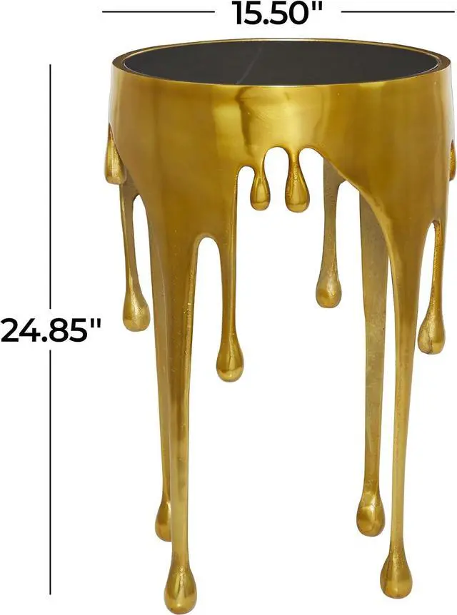 Alt view image 3 of 7 - Deco 79 Aluminum Metal Abstract Side Table 16" x 16" x 25", Gold