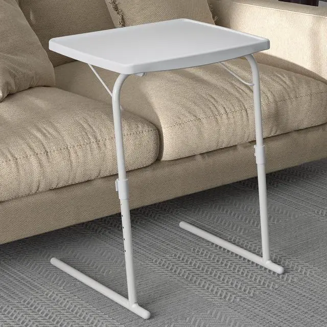 Main image of Allpop Max TV Tray Table, Large TV Dinner Tray for Eating, Adjustable Tray Stand on Couch & Bed, Folding Laptop Table with 6 Heights & 3 Tilt Angles, White