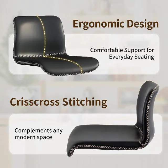 Alt view image 4 of 7 - HeuGah Swivel Bar Stools Set of 2, Adjustable Barstools with Backs