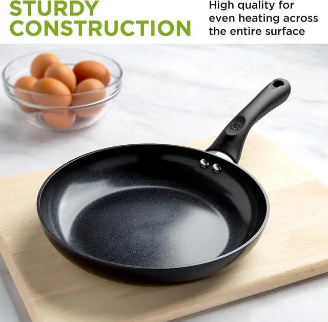 Alt view image 6 of 7 - Ecolution Artistry Nonstick Frying Pan, Easy To Clean, Comfortable Handle, Even Heating, Dishwasher Safe Pots and Pans, 9.5-Inch, Black