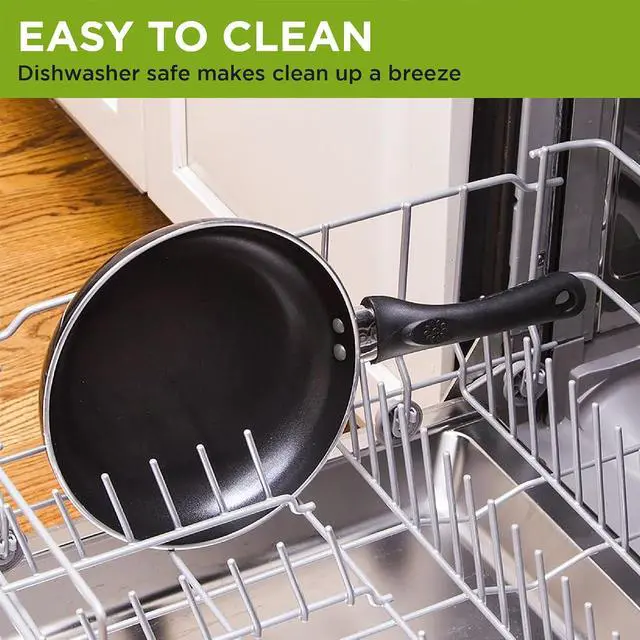 Alt view image 7 of 7 - Ecolution Artistry Nonstick Frying Pan, Easy To Clean, Comfortable Handle, Even Heating, Dishwasher Safe Pots and Pans, 9.5-Inch, Black