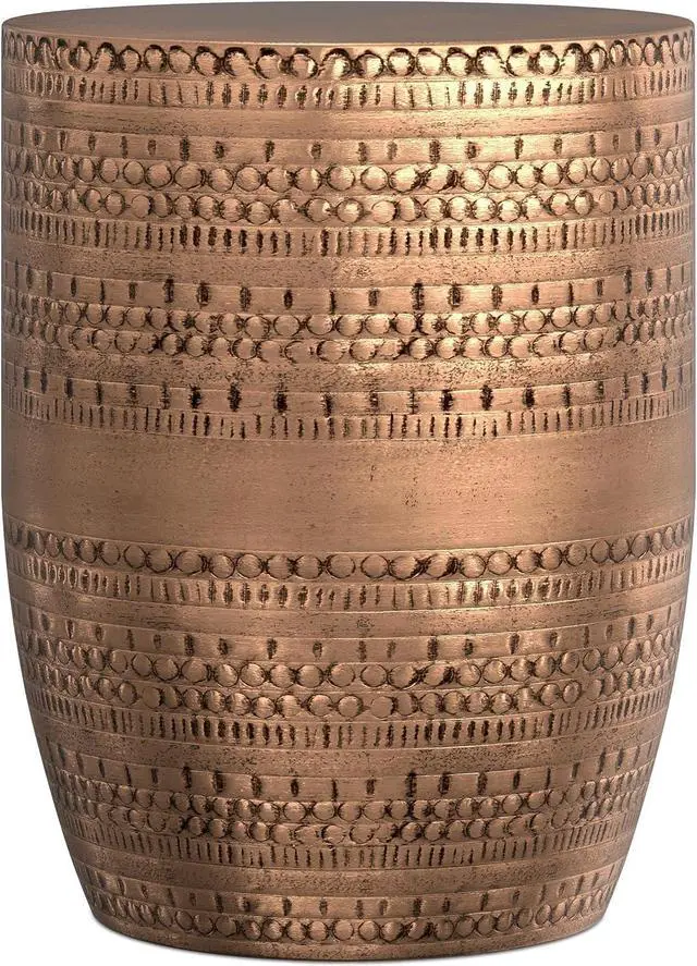 Main image of SIMPLIHOME Johnsen 15" Wide Drum Iron Table in Antique Copper