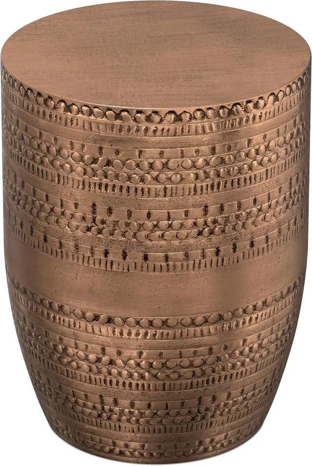 Alt view image 4 of 7 - SIMPLIHOME Johnsen 15" Wide Drum Iron Table in Antique Copper
