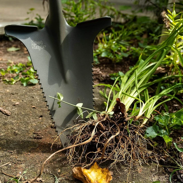 Alt view image 5 of 7 - Root Slayer 22311 Nomad Garden Spade, Serrated Edge, Red