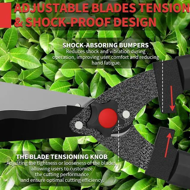 Alt view image 7 of 7 - GARTOL 23" Heavy Duty Hedge Shears, 9" Wavy Blade Clippers