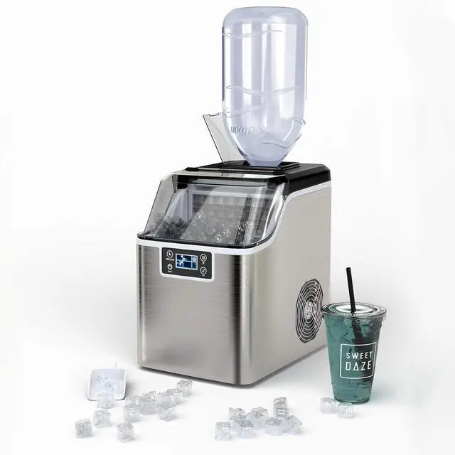 Main image of COSTWAY Countertop Ice Maker, 40LBS/24H Portable Compact Ice Machine with Top Inlet Hole, Auto Self-Cleaning Function, 24 pcs Ice Cube in 15 Mins, Ice Scoop and Basket Perfect for Home, Party, Office