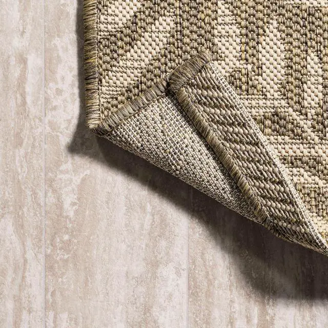 Alt view image 4 of 7 - JONATHAN Y Palm Frond Indoor Outdoor Area Rug 3X5 Brown/Beige, Nevis for Backyard, Patio, Porch, Easy-Cleaning, High Traffic, Pet-Friendly, Non-Shedding (SMB119A-3)
