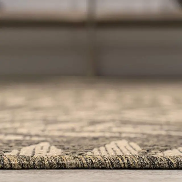 Alt view image 6 of 7 - JONATHAN Y Palm Frond Indoor Outdoor Area Rug 3X5 Brown/Beige, Nevis for Backyard, Patio, Porch, Easy-Cleaning, High Traffic, Pet-Friendly, Non-Shedding (SMB119A-3)