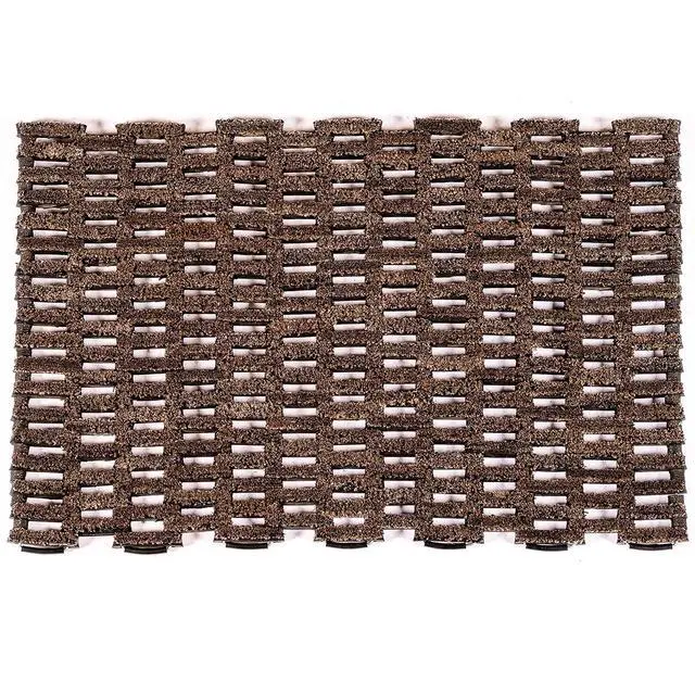 Alt view image 2 of 5 - Durable Corporation Dura-Rug Outdoor Entrance Mat, Recycled Fabric Tire-Link Doormat, Heavy Duty Dirt Trapping Door Mat, 20" x 30"