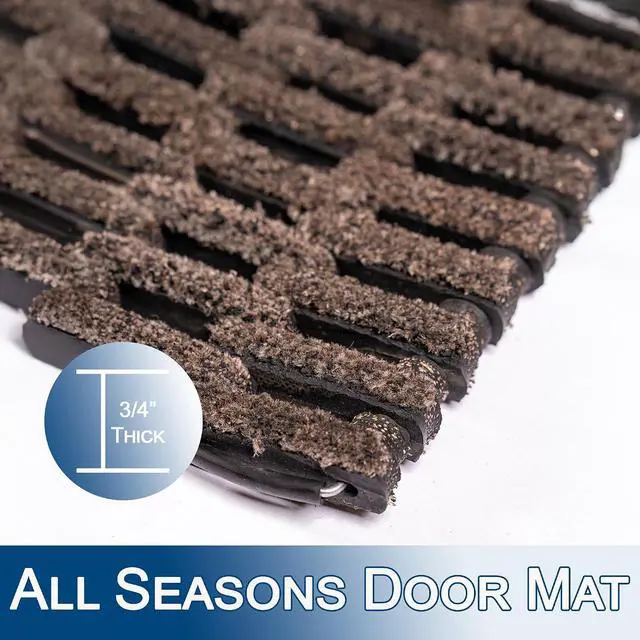 Alt view image 4 of 5 - Durable Corporation Dura-Rug Outdoor Entrance Mat, Recycled Fabric Tire-Link Doormat, Heavy Duty Dirt Trapping Door Mat, 20" x 30"