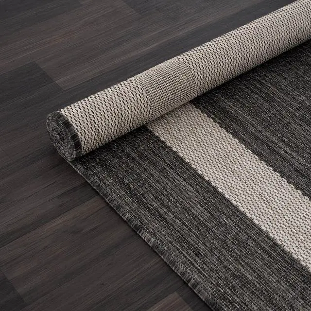 Alt view image 6 of 7 - CAMILSON Outdoor Rug 6x9,Modern Outside Rugs for Patios Porches Waterproof Durable Washable Non-Shedding, Easy-to-Clean Indoor Outdoor Area Carpet (6 x 9, Bordered - Dark Gray/Light Gray)